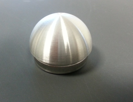 Rohr-Abschlussstopfen für 42,4x2,0mm halbrund teilmassiv