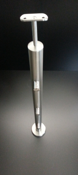Balkonpfosten + 3 Querstabhalter 42,4 / 12er Stab